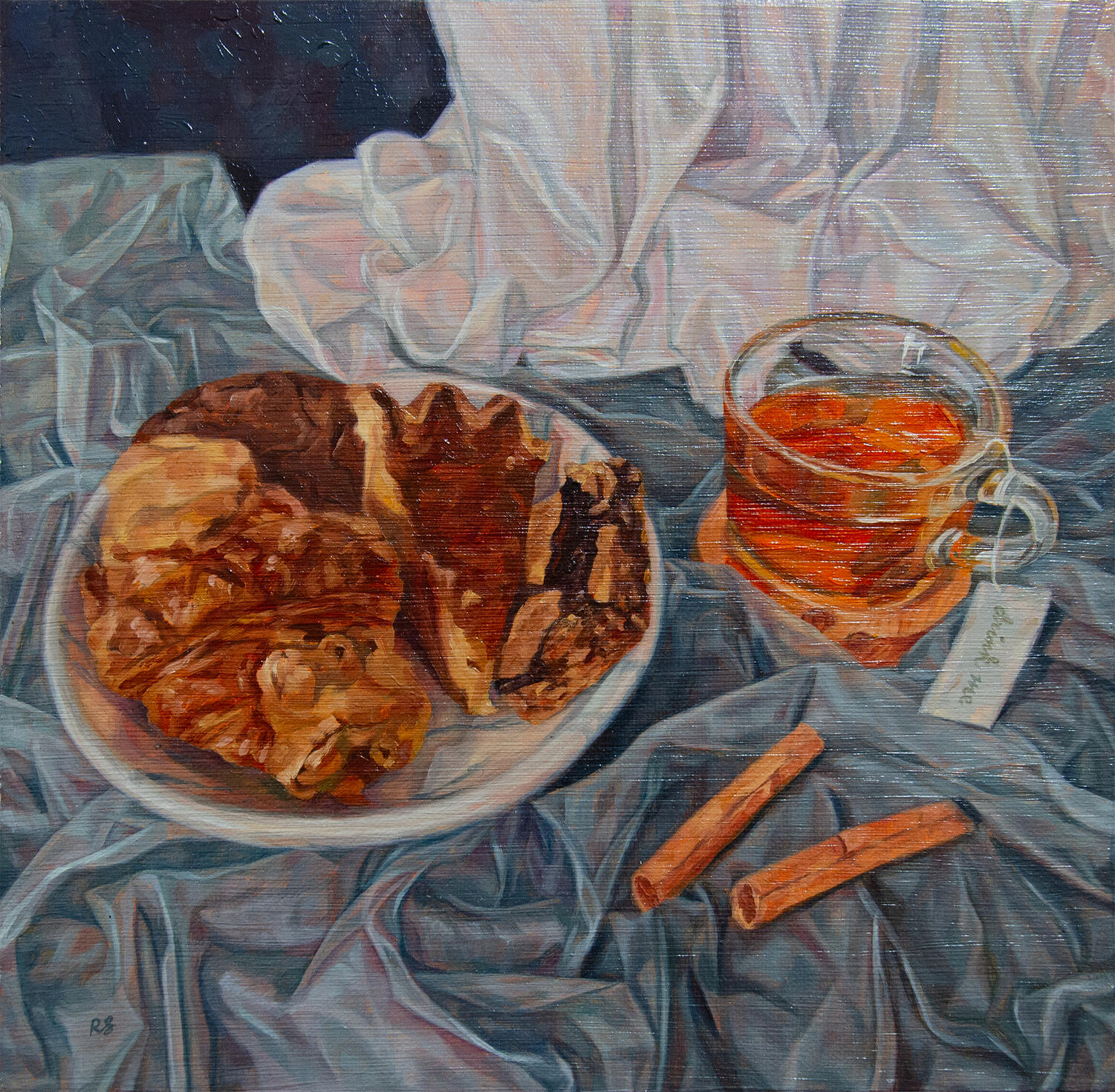 A Little Table of Tea and Delights | Oil on Canvas | 10" x 10" | 2026