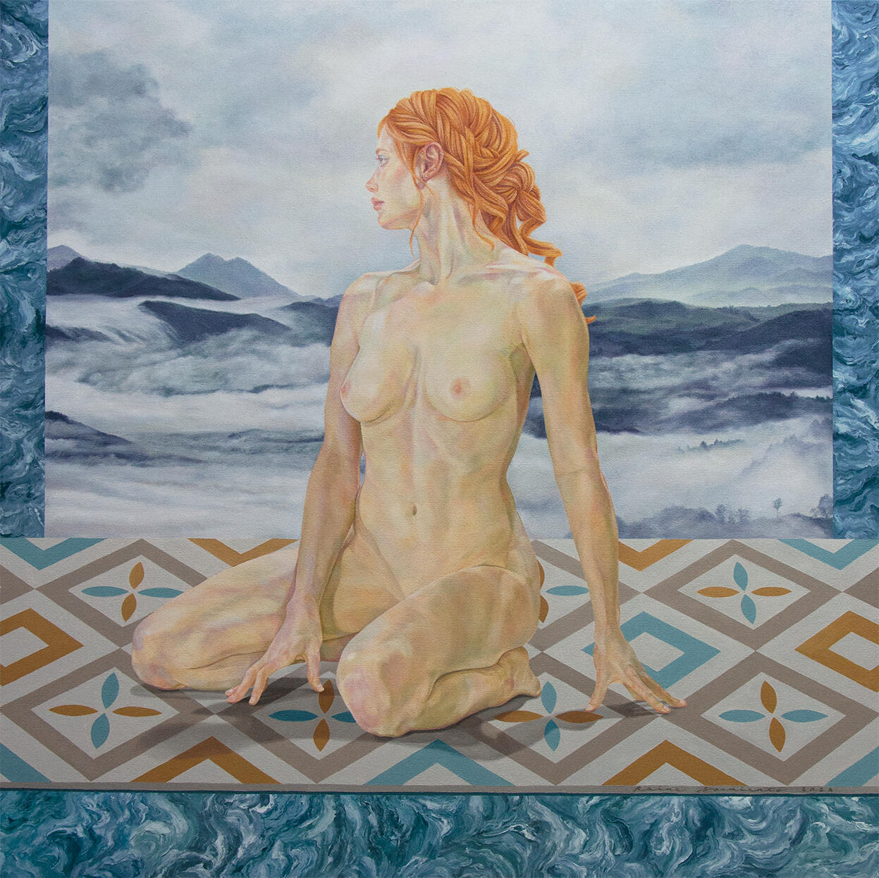 Staying Calm Through Involuntary Compartmentalization | Oil on Canvas | 36&quot; x 36&quot; | 2023