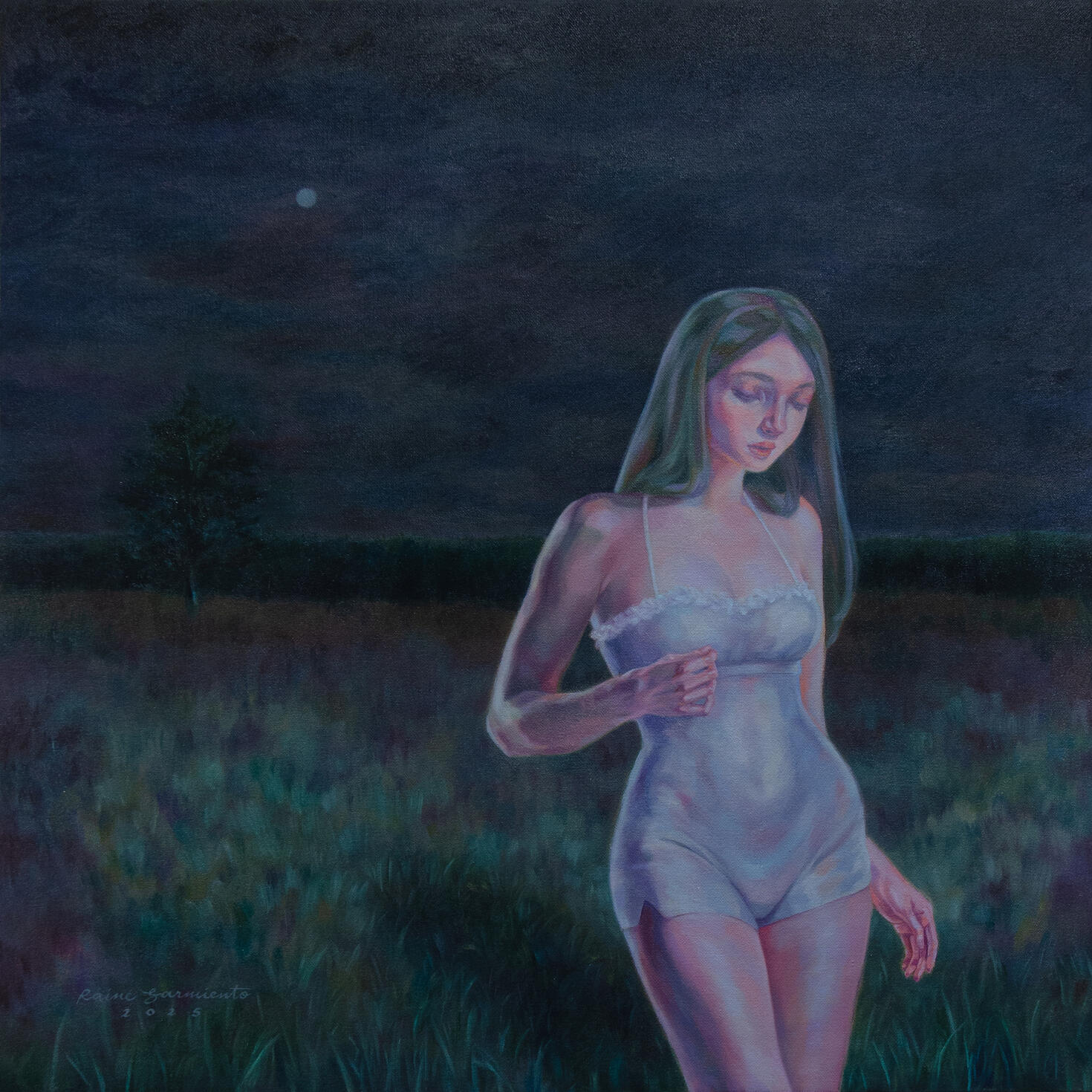 Looking for My Lost Self Every Night | Oil on Canvas | 24" x 24" | 2025