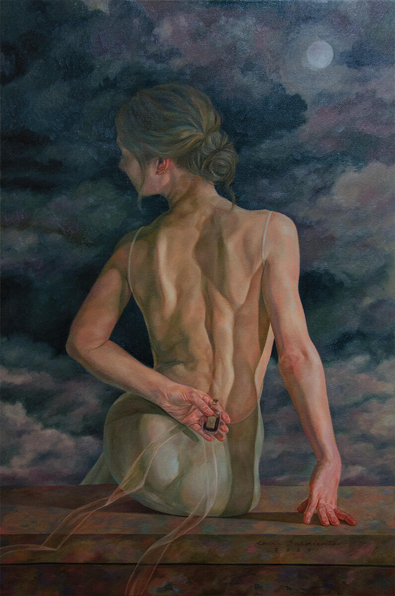 A Dark Thought After Midnight | Oil on Canvas | 36&quot; x 24&quot; | 2025