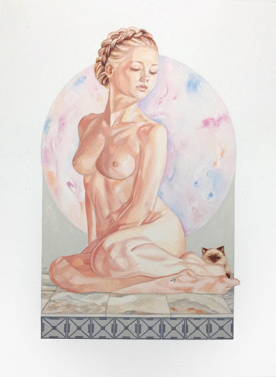 Hopeful Musings | Poster color and metallic ink on paper | 12” x 9” | 2020