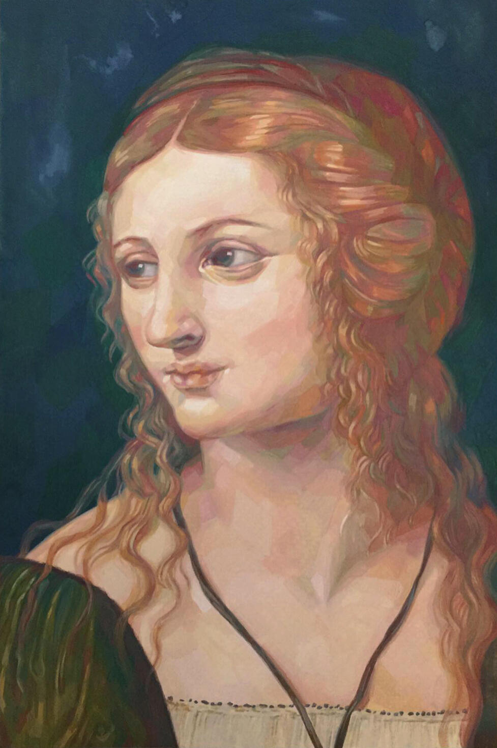 Salome from Salome with the Head of John the Baptist - after Bernardino Luini | Poster color on paper | 9” x 6” | 2020